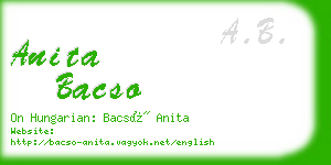 anita bacso business card